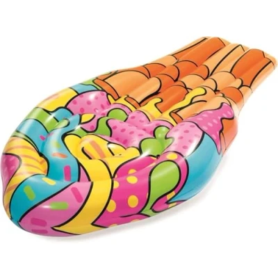 Imagen de BESTWAY 43185 Helado Hinchable Pop Art 188x95 cm Para 1 Adulto Multicolor Fácil Inflado con Válvulas de Seguridad y Dos Cámaras Aire Parche Reparación