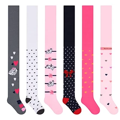 Imagen de L&amp;K II 6 Pack medias niñas de punto diferentes patrones y colores 2715 122 128