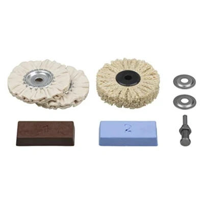 Imagen de wolfcraft Juego de pulido profesional 6 piezas I 2179000 para metales, plástico, marmol etc.