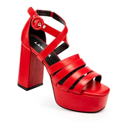 Imagen de LAMODA Common Occurrence, Sandalia de tacón Mujer, Red PU, 37 EU