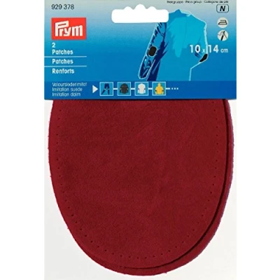 Imagen de Prym 929378 Parche termoadhesivo (imitación de Ante, 10 x 14 cm), Color Rojo, Terciopelo, cm, Rot, 2 Stück,