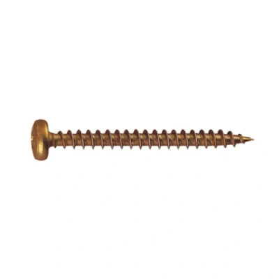 Imagen de Index TRPO50020 Tornillo tirafondo pozidriv cabeza alomada filete 40 lubrificado bicromatado 5,0 x 020