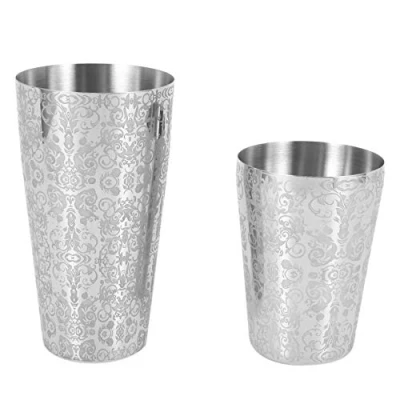 Imagen de KVSERT Shaker Boston 304 Acero Inoxidable Barra De Ferramentas Diseño Grabado Tin Set