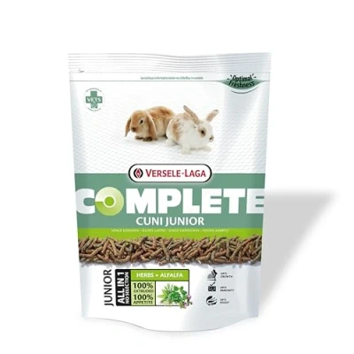 Imagen de Versele Laga Complete Cuni Junior Paquete doble 2 x 500 g Pienso completo para conejos entre 0 8 meses sabrosos pellets todo en uno con fibras largas