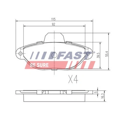 Imagen de FAST FT29005 Juego de pastillas freno Eje delantero preparado para indicador desgaste FIAT: 500 Hatchback, Punto II I Hatchback