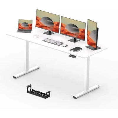 Imagen de SANODESK QS+ 180 x 80 cm Escritorio Elevable Eléctrico con Tablero Regulable en Altura Telescópico Bidireccional Control de Memoria y Tecnología Anticolisión (Blanco)