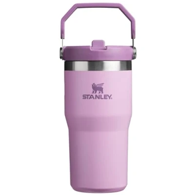Imagen de Stanley IceFlow Vaso de acero inoxidable con pajilla, botella agua aislada al vacío para el hogar, taza reutilizable popote abatible a prueba fugas, frío por 12 horas o hielo 2
