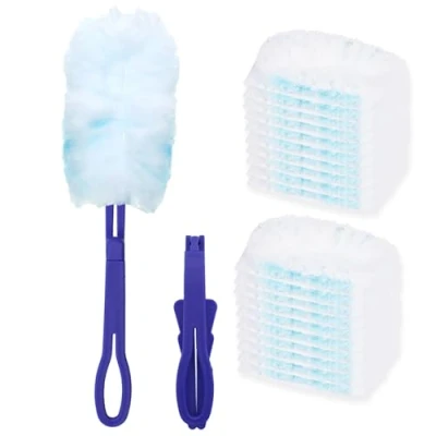 Imagen de 20 Piezas Duster,Plumero Duster Kit,Imanes para Polvo,Atrapapolvo Recambios Kit,con 1 Mango Polvo,Apto Pelos de Animales,Polvo y Suciedad