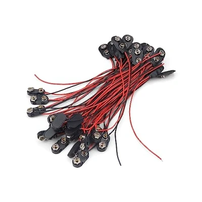 Imagen de 40 Piezas Conector Pila 9v, PARFCO de Batería 9v con Cables Conexión 15cm, Bateria a Presión Bloques 9 V, Clip Tipo I para Dispositivos Pequeños