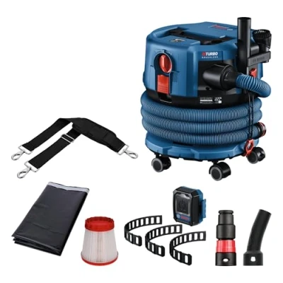 Imagen de Bosch Professional 18V System extractor de polvo a batería GAS 12 MC (protección frente al clase M, filtro HEPA, incl. GCT 30 42, 3 bandas goma elástica, varios accesorios)