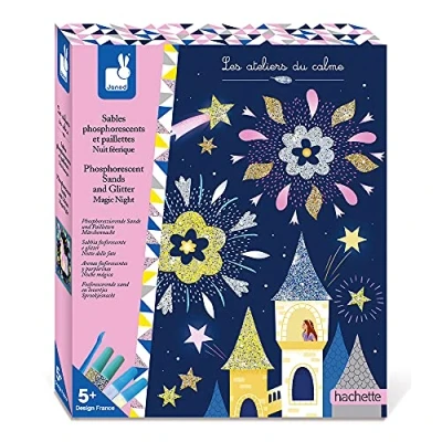 Imagen de Kit Creativo Arenas Fosforescentes y Purpurina Noche Mágica Manualidades 5 Tableros para Decorar Imaginación Creatividad Desde Años