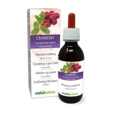Imagen de Arándano rojo grande o Cranberry (Vaccinium macrocarpon Oxycoccus macrocarpos) frutos Tintura Madre sin alcohol Naturalma Extracto líquido gotas 120 ml Complemento alimenticio Vegano