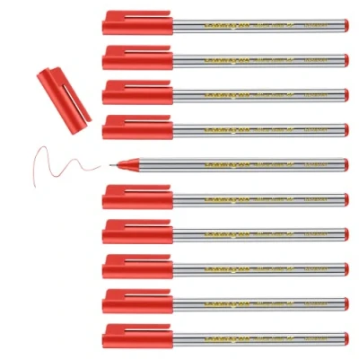 Imagen de edding 89 rotulador de punta fina rojo 10 rotuladores redonda extrafina 0,3 mm para escribir, subrayar y dibujar con precisión en la oficina, casa escuela