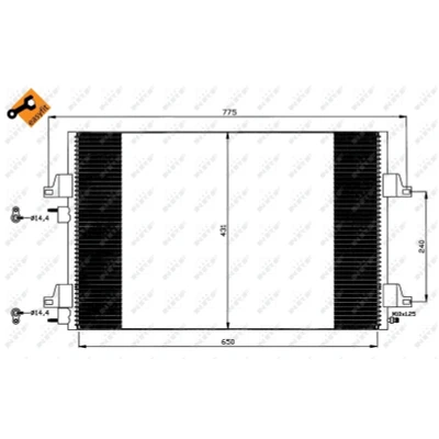 Imagen de NRF EASY FIT 35557 Condensador con junta anular 14,4 Aluminio 650 RENAULT: ESPACE 4