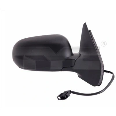 Imagen de espejo retrovisor Tyc 337 0301 derecha negro imprimado para ajuste elect. espejo, convexo, tintado en azul, calefactable, Caja grande de
