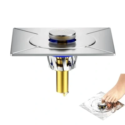 Imagen de Desagüe Ducha,Filtro Desague Ducha,Cuadrada Filtro Pelos Ducha,Atrapapelos Ducha de Acero Inoxidable Extraíbles para Baños, Cocinas Y Balcones,Apto Tapon Olores 9,8 10 Cm