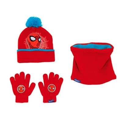 Imagen de ARDITEX SM14781 Set de Guantes mágicos, Gorro y Buff Punto Marvel Spiderman