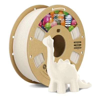 Imagen de OVERTURE PLA Easy 1.75mm Filamento 3D para Principiantes, Extrusión Suave y Sin Deformaciones, 1kg Carrete de Cartón, +/ 0.02mm, Compatible con Impresoras FDM (Beige Easy)