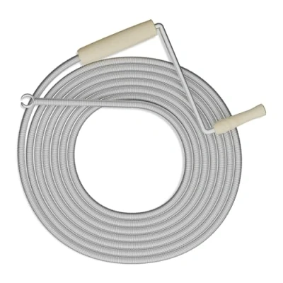 Imagen de Relaxdays Desatascador Tuberías, Espiral Desatascar Fregaderos, Desagües, Duchas, WC, Acero, 5 m, Plateado