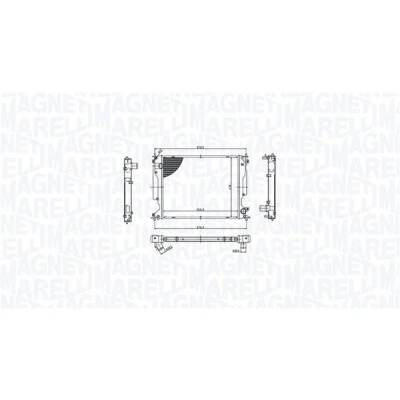 Imagen de MAGNETI MARELLI 350213212400 Radiador, refrigeración del motor para vehículos con caja de cambios manual 550 433 32 Aletas soldadas