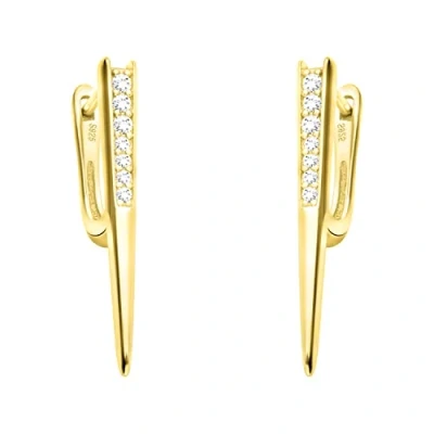 Imagen de SOFIA MILANI Pendientes para Mujeres en Plata de Ley 925 Chapados Oro y con Circonitas Pendiente Botón Espiral E1820