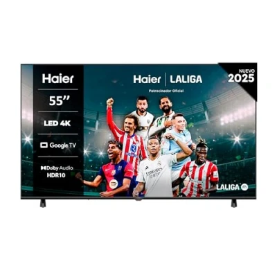 Imagen de TV LED 55&quot; Haier H55K85FUX K85F Series , Smart (Google TV), HDR 4K, Direct LED, Dolby Audio, Sin marcos, Negro