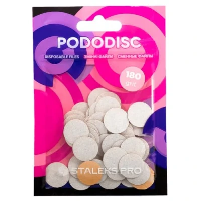 Imagen de STALEKS RECAMBIOS PODODISC PRO S (15mm.) EN COLOR BLANCO, GRANO 180 Bolsa de 50 discos adhesivos desechables. Abrasivos alta calidad con una excelente adhesión a la base.