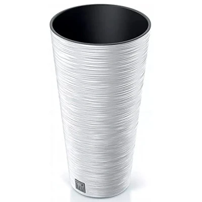 Imagen de Macetero color blanco, con depósito, colección FURU, de 30 x 57,5 cm, capacidad 15 L.