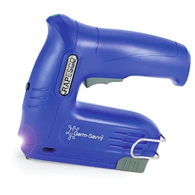 Imagen de Rapesco 1634 Germ Savvy Antibacteriano, T12 USB Grapadora Eléctrica Inalámbrica con Batería de ion litio 4V, Azul