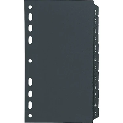 Imagen de rido/idé 7065812 Separadores A Z para archivador de 5 anillas (12 unidades), color negro