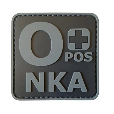 Imagen de ACU Subdued OPOS O+ NKA Blood Type No Known Allergies Morale PVC Rubber Touch Fastener Patch