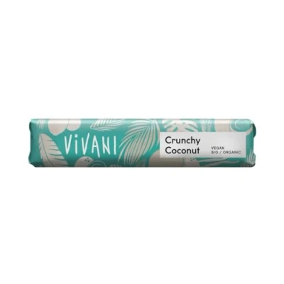 Imagen de Barrita de Chocolate crujiente con coco 35g (caja 18 unds) Vivani