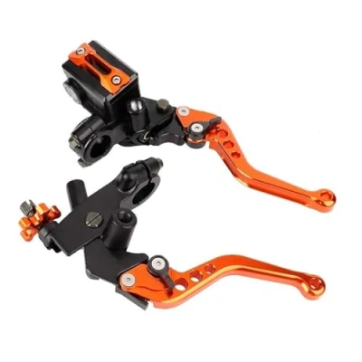 Imagen de Longzhou 1 par 7/8&quot;(22mm) universal motocicleta freno embrague cilindro maestro tanque palancas palanca (naranja)