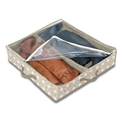 Imagen de Domopak Living 8001410074300 Funda para botas (2 compartimentos), color blanco, beige, 50 x 60 12 cm