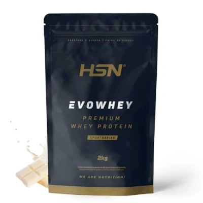 Imagen de HSN Evowhey Protein Chocolate Blanco 2Kg = 67 Tomas por Envase Concentrado de Proteína Suero 100% Whey Concentrate (WPC) No GMO, Vegetariano, Sin Gluten ni Soja