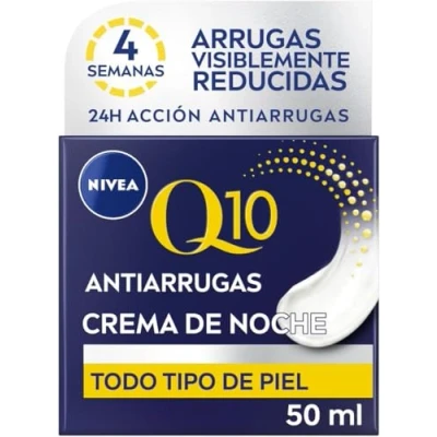 Imagen de NIVEA Q10 Power antiarrugas Cuidado de noche (1 x 50 ml), crema hidratante, para reducir las arrugas, reafirmante facial, 6.8