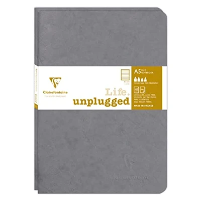 Imagen de Clairefontaine 733175C Age Bag DUO set de 2 cahiers piqués 14,8x21cm 96p ligné gris