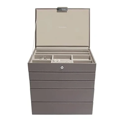 Imagen de STACKERS Classic Size Organizador de la joyería Conjunto 5 Cajas, visón y Forro Terciopelo Gris