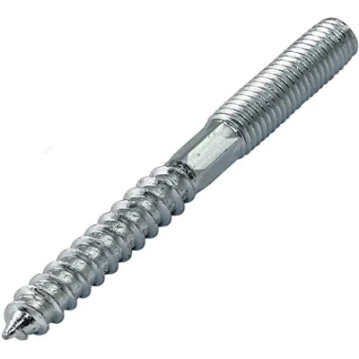 Imagen de AERZETIX Juego de 10 Tornillo doble rosca Espárrago Punta atornillar Metal/Madera con o sin taco Ø8x80mm Acero galvanizado Color plata C44777