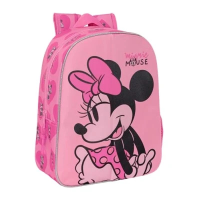 Imagen de Safta MINNIE MOUSE LOVING Mochila Infantil, Adaptable a Carro, Fácil Limpieza, Ideal para Niños de Diferentes Edades, Cómoda y Versátil, Calidad Resistencia, 26x11x34 cm, Color Rosa