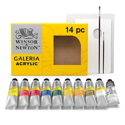 Imagen de Winsor &amp; Newton Galeria Set Completo De Pintura Acrílica, 14 x 60ml