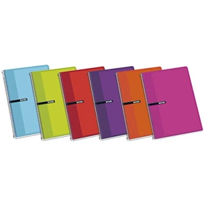 Imagen de Enri 100430064 Pack de 5 cuadernos espiral, tapa dura, Fº