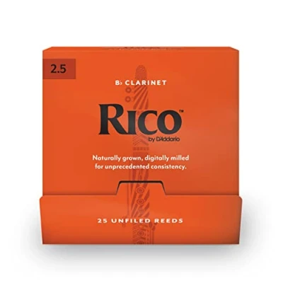Imagen de Rico by D&#039;Addario Bb Clarinet Reeds, #2.5, 25 Count Single Reeds