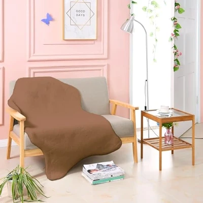 Imagen de Teppich Wölkchen Alfombra de imitación Piel Sala Estar, decoración la Dormir Lavable como Cama, cojín Silla Marrón, 80 x 120 cm
