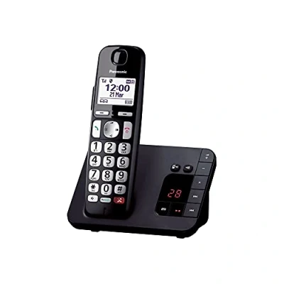 Imagen de Panasonic KX TGE260JTB Teléfono inalámbrico, Volumen potenciado, contestador telefónico, Bloqueo de Llamadas, identificación Ideal para Personas Mayores, fácil Usar