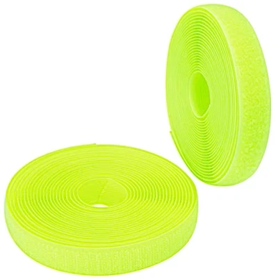 Imagen de AERZETIX C65899 Cinta/rollo de scratch 20mm 5 metros auto agarre organizador/sujetacables tira enganche bolsa prenda correa color: amarillo neón en poliamida y poliéster