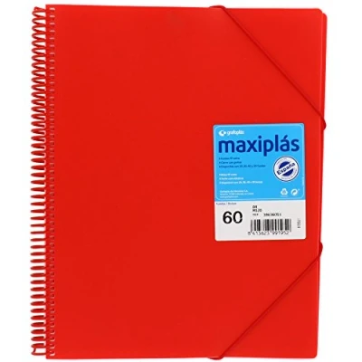 Imagen de Grafoplas CARPETA 60 FUNDAS MAXIPLAS TRANS ROJO