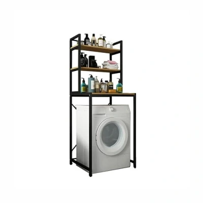 Imagen de MAGIC SELECT Estantería Superior para Lavadora. Estante Organizador Baño Ahorra Espacio. Almacenamiento de 3 Niveles Madera E1 y Acero.