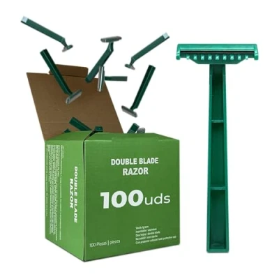 Imagen de Cuchillas de Afeitar Desechables Acero Inoxidable 100 unidades Rasuradoras Uso Profesional, Estético y Quirúrgico (Cuchillas 2 Hojas)