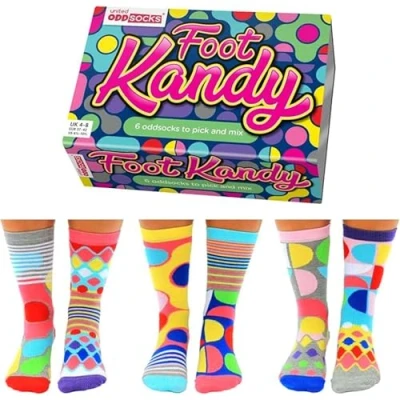 Imagen de United Oddsocks Foot Kandy Box of 6 Ladies Odd Socks UK 4 8, EUR 37 42
